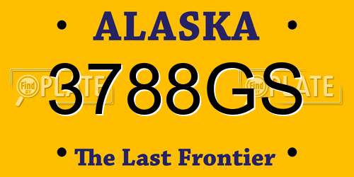 3788GS Alaska License Plate