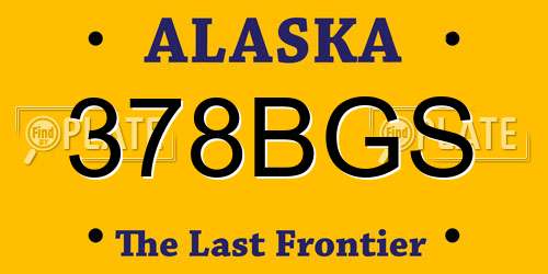 378BGS Alaska License Plate