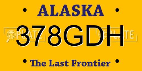 378GDH Alaska License Plate