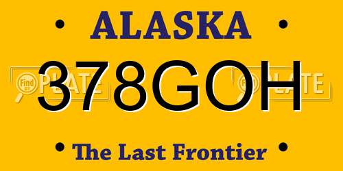 378GOH Alaska License Plate