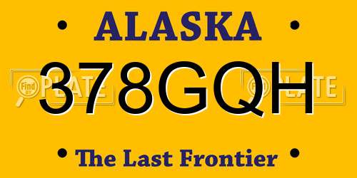378GQH Alaska License Plate