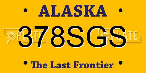 378SGS Alaska License Plate