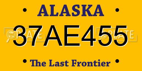 37AE455 Alaska License Plate