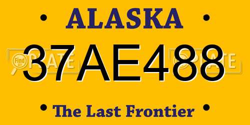 37AE488 Alaska License Plate