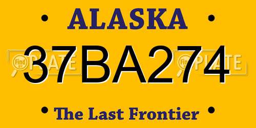 37BA274 Alaska License Plate