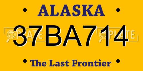 37BA714 Alaska License Plate