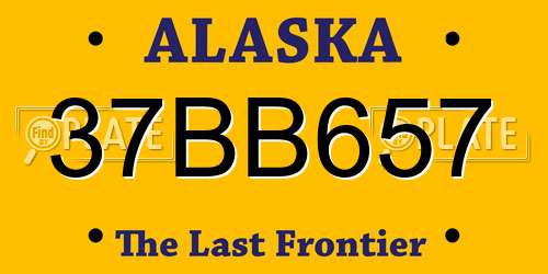 37BB657 Alaska License Plate