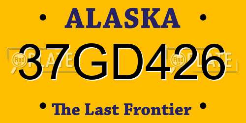 37GD426 Alaska License Plate