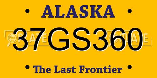 37GS360 Alaska License Plate