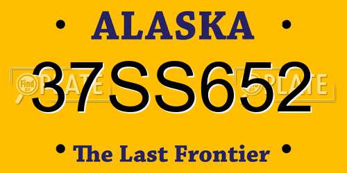 37SS652 Alaska License Plate