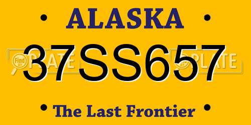 37SS657 Alaska License Plate