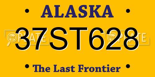 37ST628 Alaska License Plate