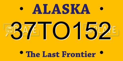 37TO152 Alaska License Plate
