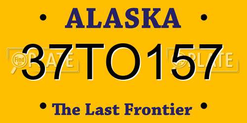 37TO157 Alaska License Plate