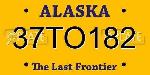 37TO182 Alaska License Plate