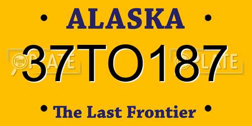 37TO187 Alaska License Plate
