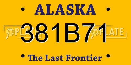 381B71 Alaska License Plate