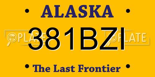 381BZI Alaska License Plate