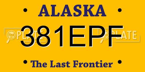 381EPF Alaska License Plate