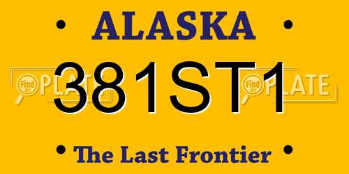 381ST1 Alaska License Plate