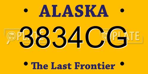 3834CG Alaska License Plate