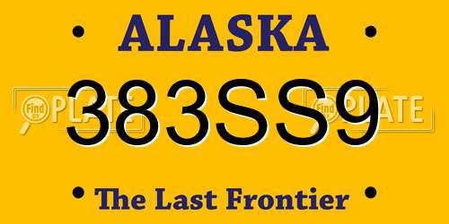 383SS9 Alaska License Plate