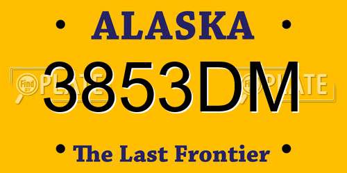 3853DM Alaska License Plate