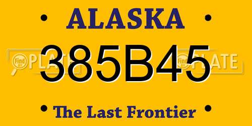 385B45 Alaska License Plate