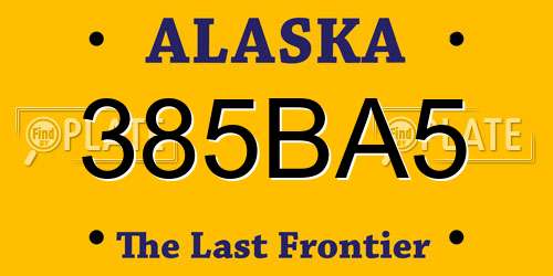 385BA5 Alaska License Plate