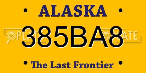 385BA8 Alaska License Plate
