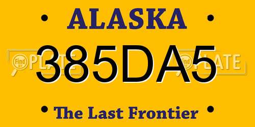 385DA5 Alaska License Plate