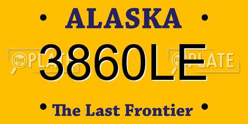 3860LE Alaska License Plate
