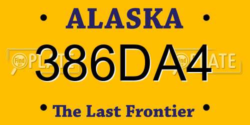 386DA4 Alaska License Plate