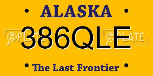 386QLE Alaska License Plate