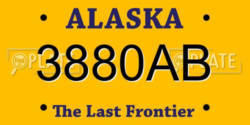 3880AB Alaska License Plate