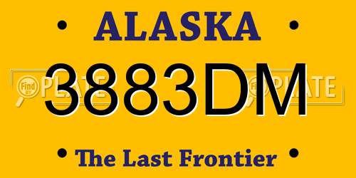 3883DM Alaska License Plate