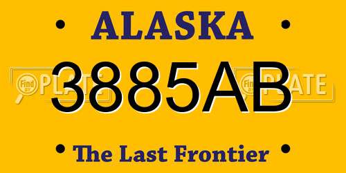 3885AB Alaska License Plate