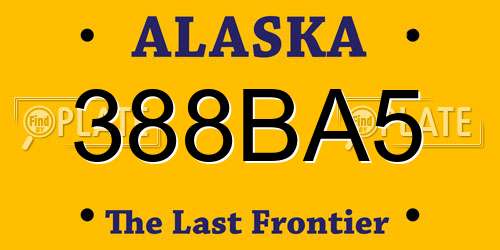 388BA5 Alaska License Plate