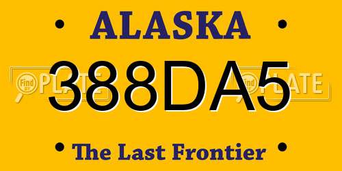 388DA5 Alaska License Plate