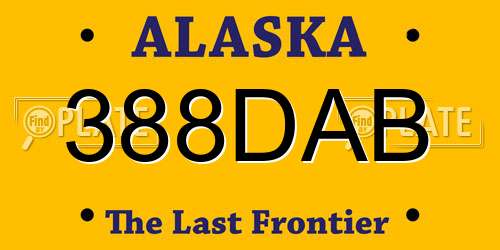 388DAB Alaska License Plate