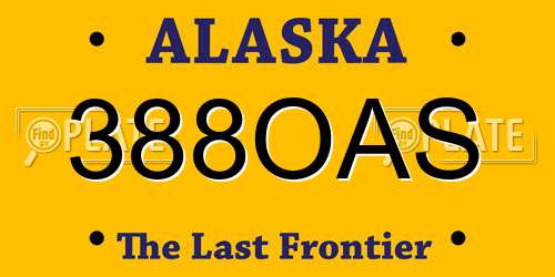 388OAS Alaska License Plate