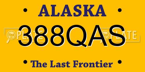 388QAS Alaska License Plate