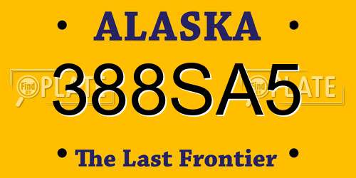 388SA5 Alaska License Plate