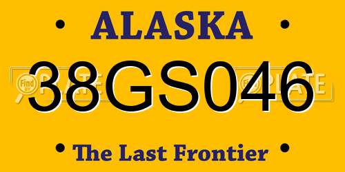 38GS046 Alaska License Plate