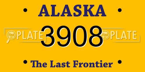 3908 Alaska License Plate