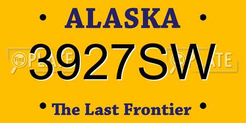3927SW Alaska License Plate