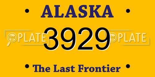 3929 Alaska License Plate