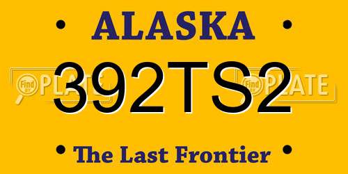 392TS2 Alaska License Plate