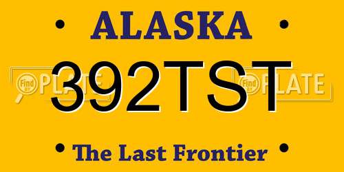 392TST Alaska License Plate