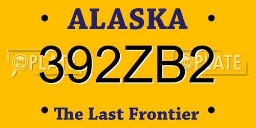 392ZB2 Alaska License Plate